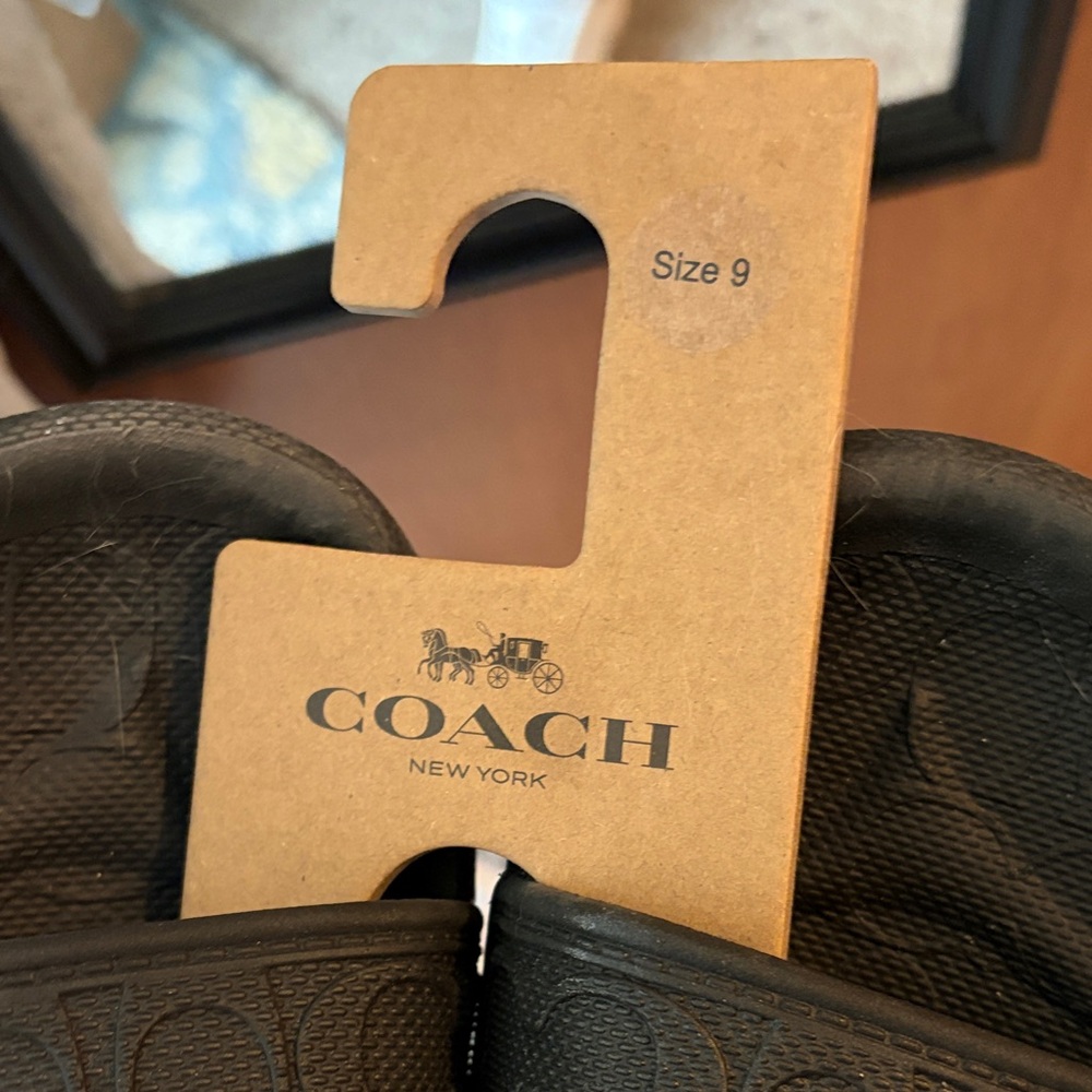 Coach Textured Black Slides - Picture 5 of 5